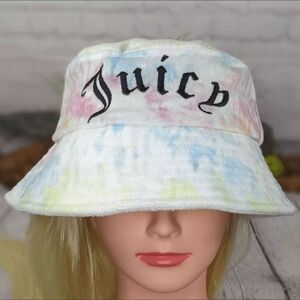 NWOT Juicy Couture x Forever21 Terry Cloth Rainbow Tie-Dye Bucket Hat